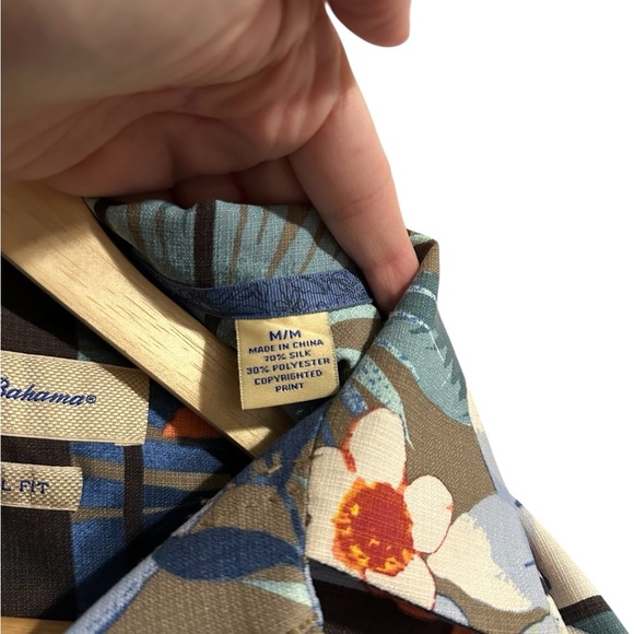 Tommy Bahama Shirt Mens M Multicolor Silk Hawaiian Floral Island Zone Orig Fit - Picture 6 of 7